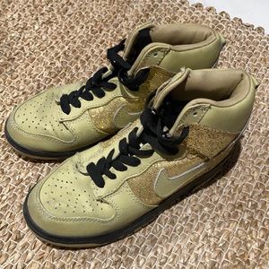 Gold Glitter Nike Shoes